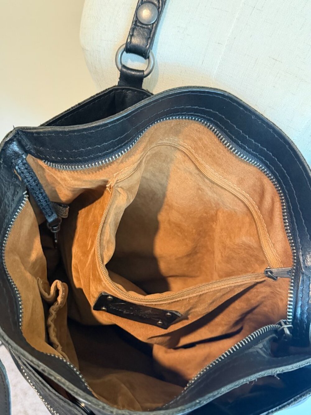 Patricia Nash Black Leather Poppy Satchel Heritage Collection - Picture 10 of 12